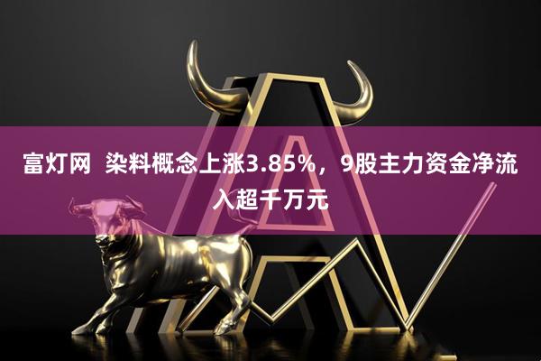 富灯网  染料概念上涨3.85%，9股主力资金净流入超千万元