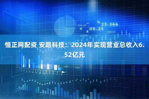 恒正网配资 安路科技：2024年实现营业总收入6.52亿元